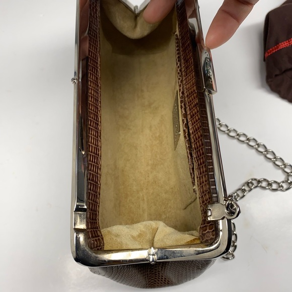 Vintage Coach Lizard Framed Clutch Made in 1999 Italy Very Rare Limited Edition - Picture 5 of 13